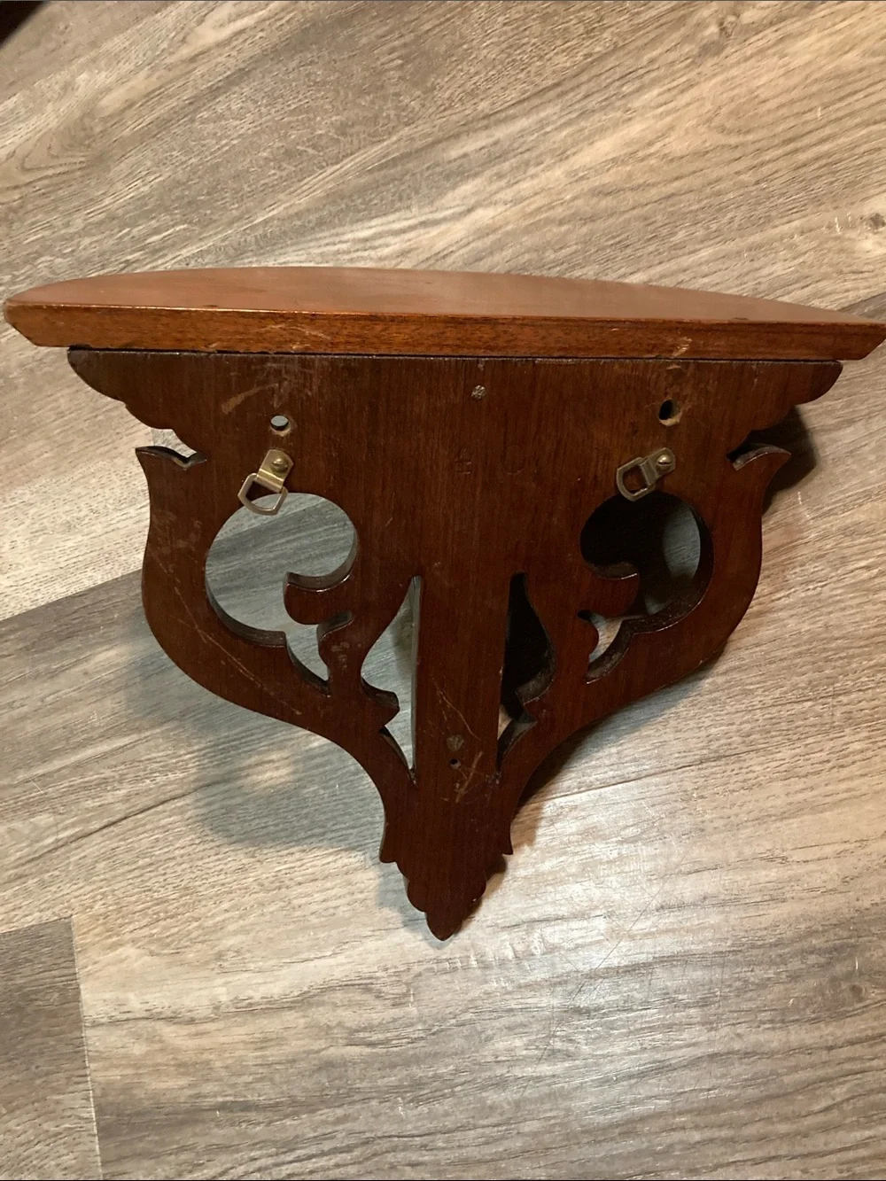 Vintage Wooden Wall Shelf - Dark Brown